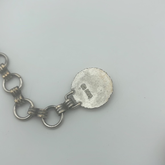Vintage Silver & Leather Chain & Floral Conchos Statement Belt Boho Western Sz S main image 5